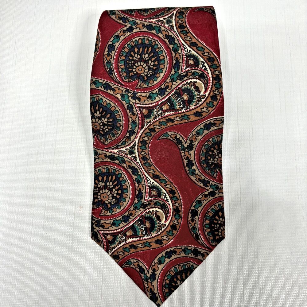 Pierre Cardin Mens Paisley Silk Wide Necktie Preppy Formal Designer Business - Picture 2 of 6